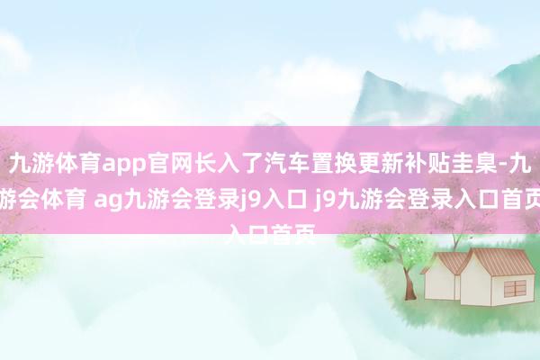 九游体育app官网长入了汽车置换更新补贴圭臬-九游会体育 ag九游会登录j9入口 j9九游会登录入口首页