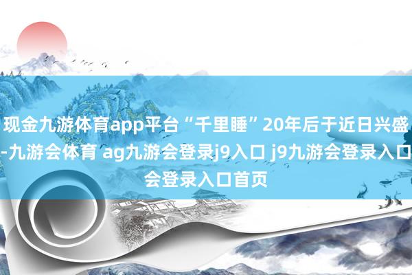 现金九游体育app平台“千里睡”20年后于近日兴盛重生-九游会体育 ag九游会登录j9入口 j9九游会登录入口首页